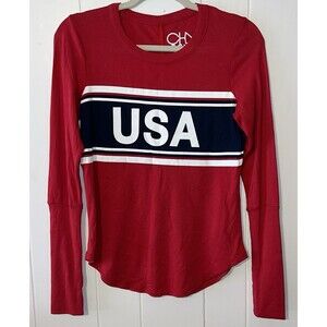 Women’s Chaser Long Sleeve Shirt USA Graphic With Thumbholes Size Small